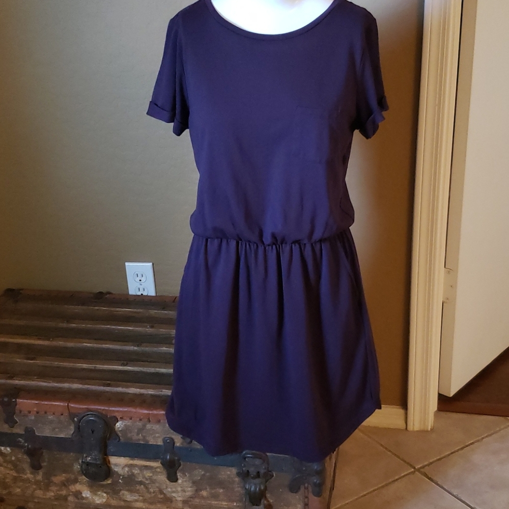 H&M Divided chocolate brown elastic waist t-shirt dress (0354) 💥